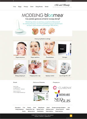 Strona WWW salonu kosmetycznego