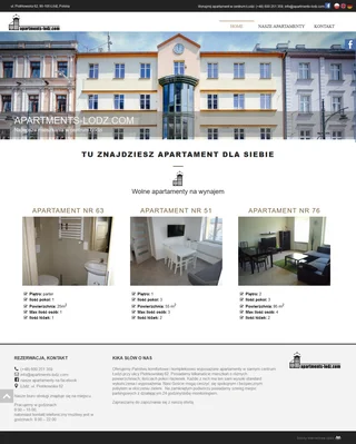 Strona apartamentów w Łodzi